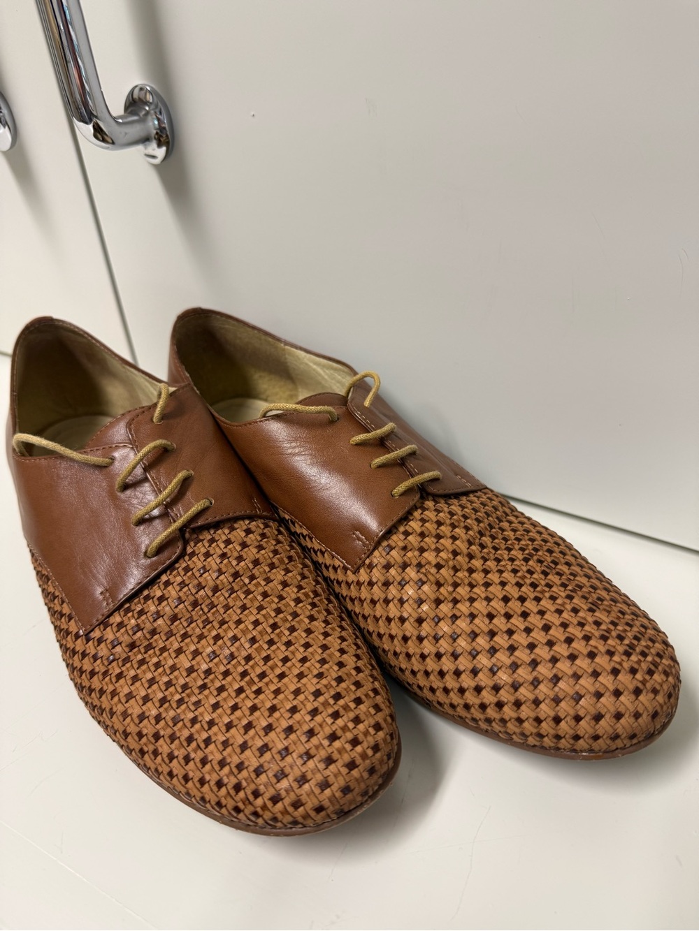 Ria Rosa Women’s Brown Woven Leather Oxford Shoes Size US & - Picture 4 of 8